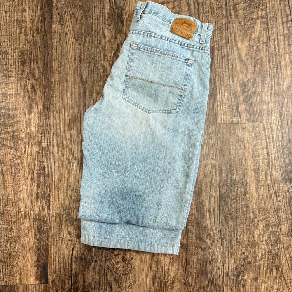 Aeropostale Men's Faded Blue Bootcut Jeans